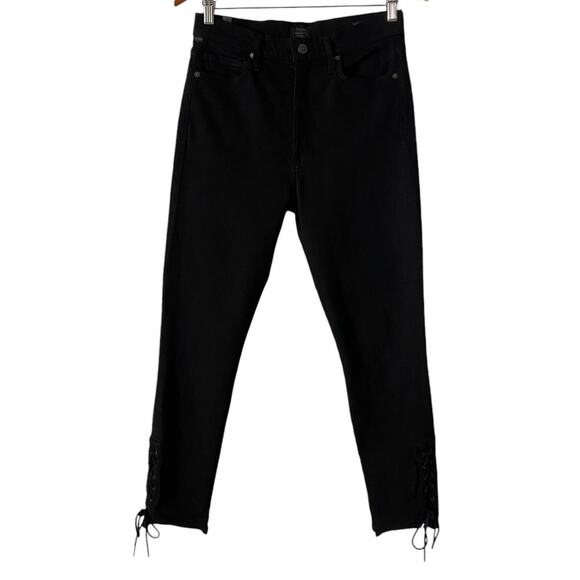 Citizens of Humanity Olivia High Rise Slim Ankle Lace Up Jeans US 28 Black Denim - Picture 6 of 16